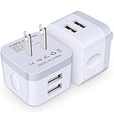 USB Wall Charger, Charging Cube,2Pack Flat USB Charger Block Charging Block Fast Charging Box Rig...