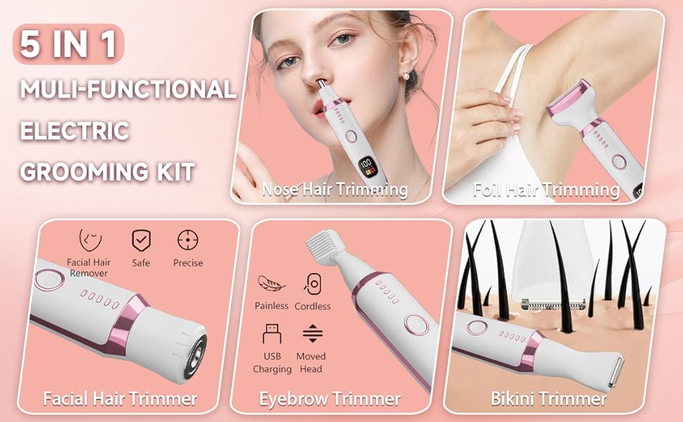 Electric Razor Shavers for Women 5 in 1 Electric Shaver for Women