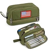 ATRIPACK Tactical 4 Compartments Pencil Case for Boys,Big Canvas Pen Pouch Bag, Large Capacity Pe...