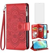 Asuwish Phone Case for Samsung Galaxy A16 5G/4G Wallet Cover with Tempered Glass Screen Protector...
