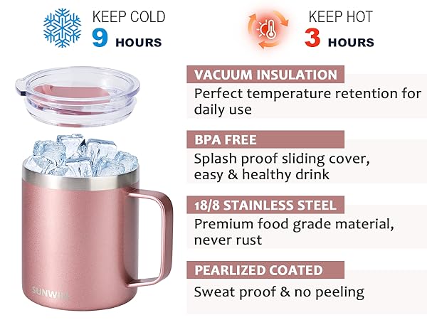 Vacuum insulated camping mug