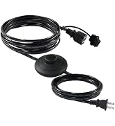 9FT Black 2 Prong Extension Cord with Foot Switch - 2-Prong NEMA 1-15P [Polarized] Male to NEMA 1...