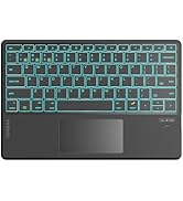 Inateck Tablet Keyboard, Ultra-Slim, AI Function, 7-Color Backlight, Compatible with iPad 10/9/8,...