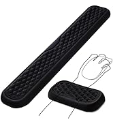 EAXBUX Keyboard and Mouse Wrist Rest Pad Set Padded Memory Foam Hand Rest Support for Office, Com...