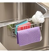 LIOUCBD 3-in-1 Sponge Holder for Kitchen Sink, Double Bowl Sinks Caddy, 304 Stainless Steel Hangi...