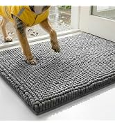 Deconovo Absorbent Chenille Dog Mat for Muddy Paws, Non Slip, TPR Backing | Muddy Mats for Dogs P...