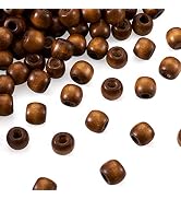 Craftdady 200Pcs Large Hole Barrel Wood European Loose Beads Brown Natural Wooden Dreadlock Hair ...