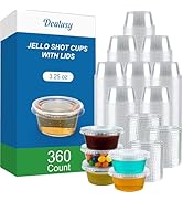Dealusy 360 Set 3.25 oz Jello Shot Cups with Lids, Sturdy &amp; Food Safe Disposable Plastic Portion ...