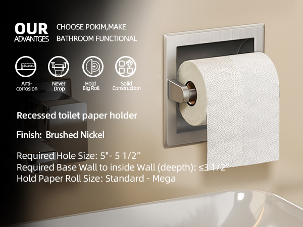 recessed toilet paper holder brushed nickel
