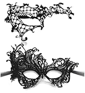 TFTSR Masquerade Masks for Women Couples,Men Mardi Gras Mask,Girls Black Gold Lace Eyes Costume,A...