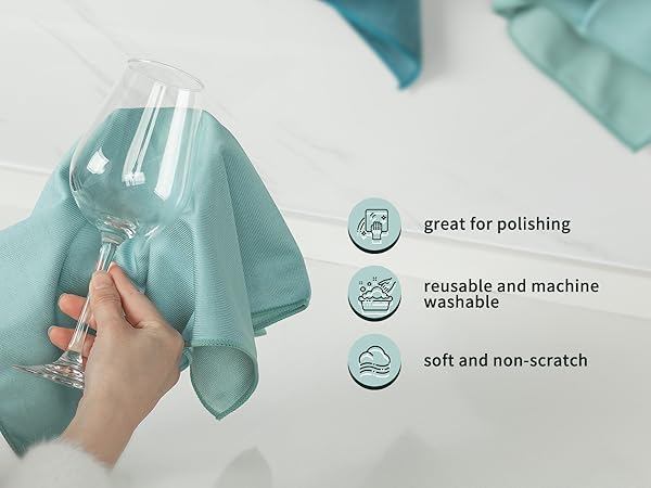 MR.SIGA Ultra Fine Microfiber Cloths for Glass