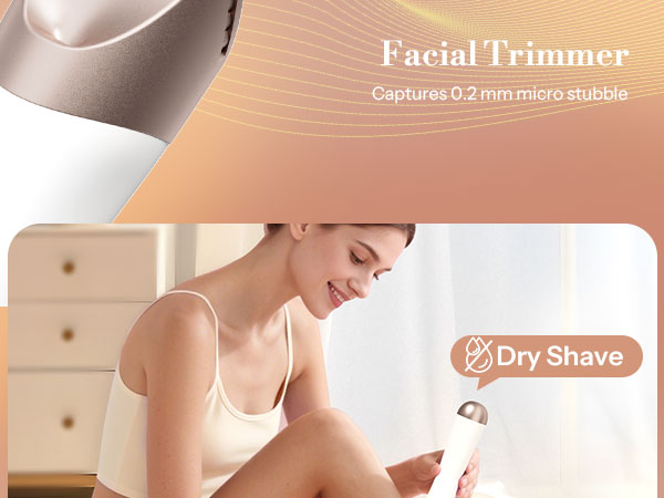Facial Trimmercaptures 0.2 mm micro stubble