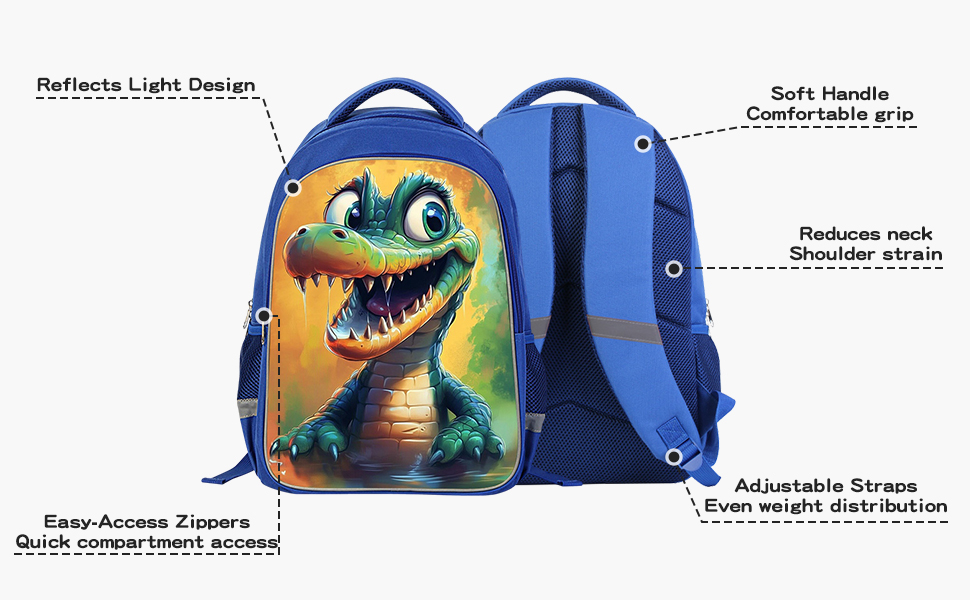Kids School backpack Boys for School 17" Coloful Bookbag Amazing Gifts for Elementary
