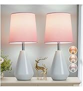 bdayanx Small Bedside Table Lamp for Bedroom-Reading Desk Lamp Set of 2,with 3 Color Temperatures...