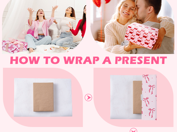 WRAPAHOLIC Pink Bow Wrapping Paper