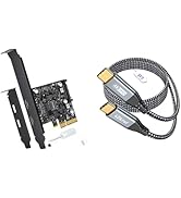10Gbps PCIE USB C 3.2 Gen 2 Card + 3FT Type C Data Transfer Cable, 2-Port PCle to USB C Expansion...