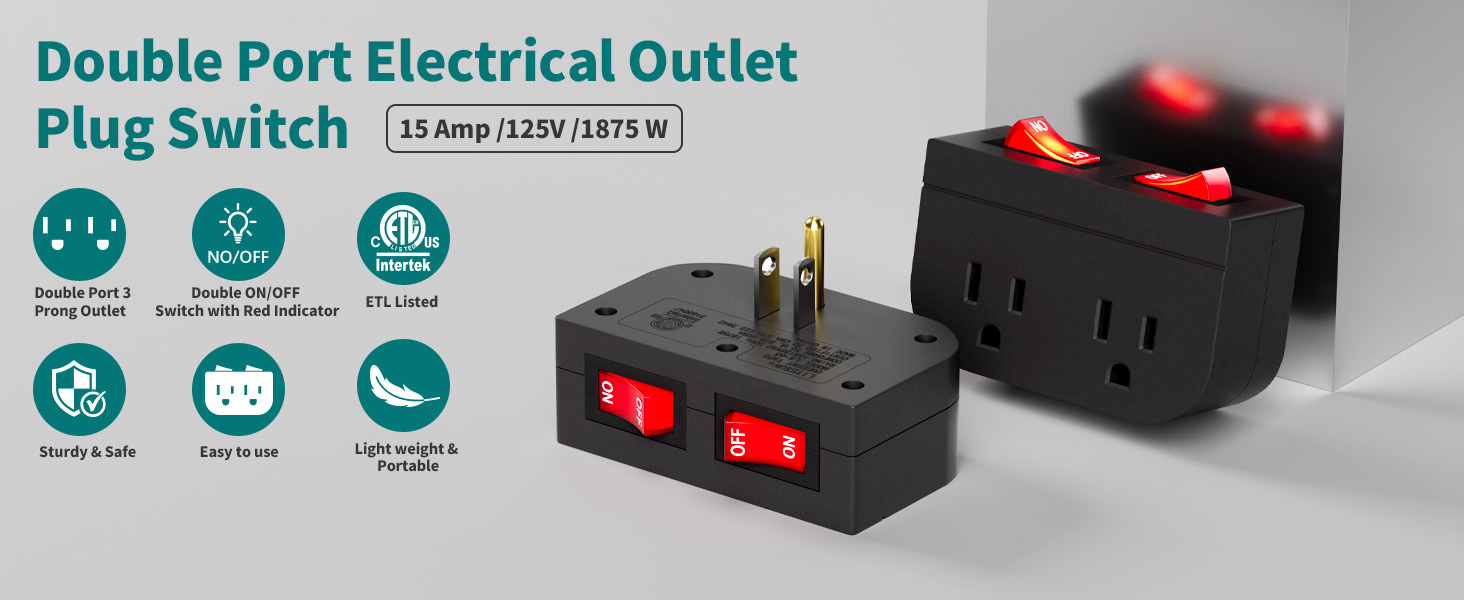 on/off switch for appliances; plug in switch for lights; energy saving switch