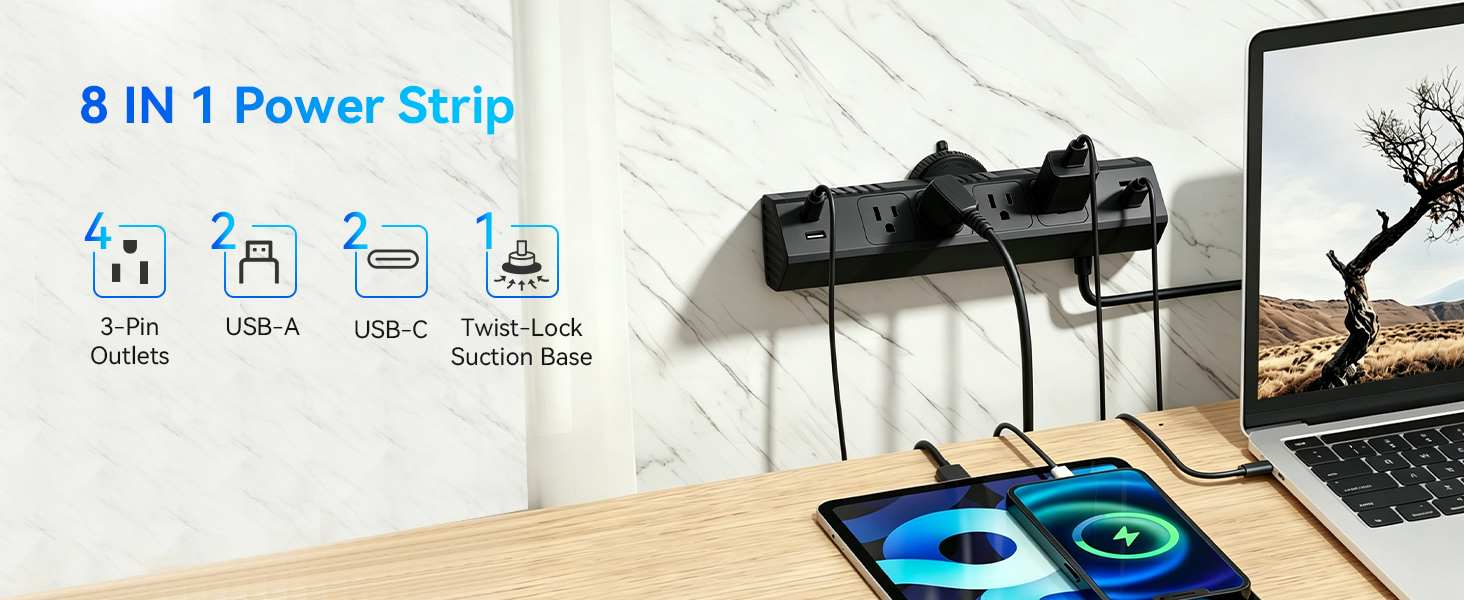 8-in-1 Desk power strip
