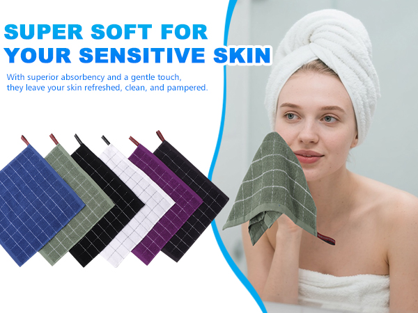 6 Pack 100% Cotton Wash Cloth