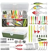 TCMBY 236Pcs Fishing Lures Tackle Box with Tackle Included, Crankbaits, Spoon, Hooks, Weights &amp; A...