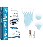 Beauty7 Men's Sensitive Eyebrow Wax Strips Kit Eyebrow Waxing Strips 24 Strips with Pearl Powder ...