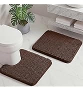HUXMEYSON Bathroom Rugs Set 2 Piece, Ultra Absorbent Chenille Non Slip Bathroom Mat Set - 20'' x ...