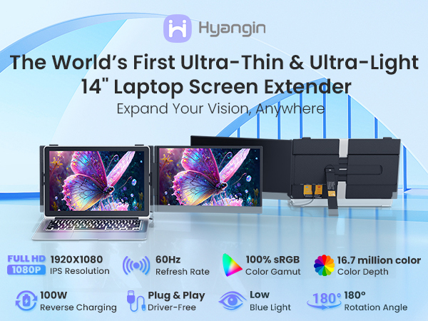 Hyangin S8-The World&amp;#39;s First Ultra-Thin &amp;amp; Ultra-Light 14&amp;#34; Laptop Screen Extender