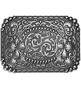 TYWestyles Western Buckles for Women - 1 1/2 Antique Silver Engraved Floral Stylish Heavy-Duty Vi...