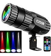 Czgor RGBW 4-in-1 Mirror Ball Light - 15W Super Bright LED Pin Spot Light with Remote Control for...