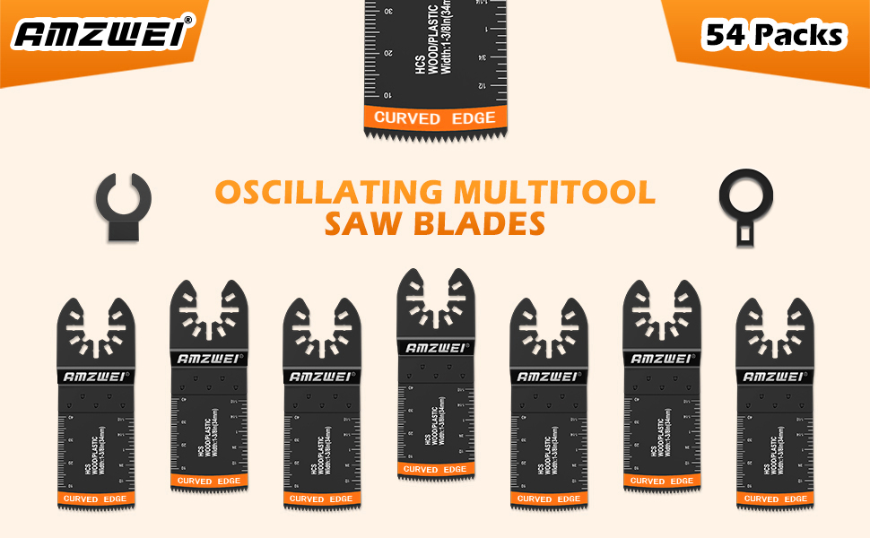  AMZWEI 54 Pcs Wood Oscillating Multitool