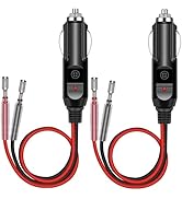 Cigarette Lighter Adapter,Car Cigarette Lighter Male 12v Plug,with Leads &amp; LED Light,16AWG/15A Fu...