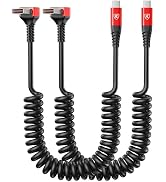 Coiled USB A to USB C Cable, [6FT 2Pack], 90 Degree USB Type C 3A Fast Charging Cable, USB to USB...
