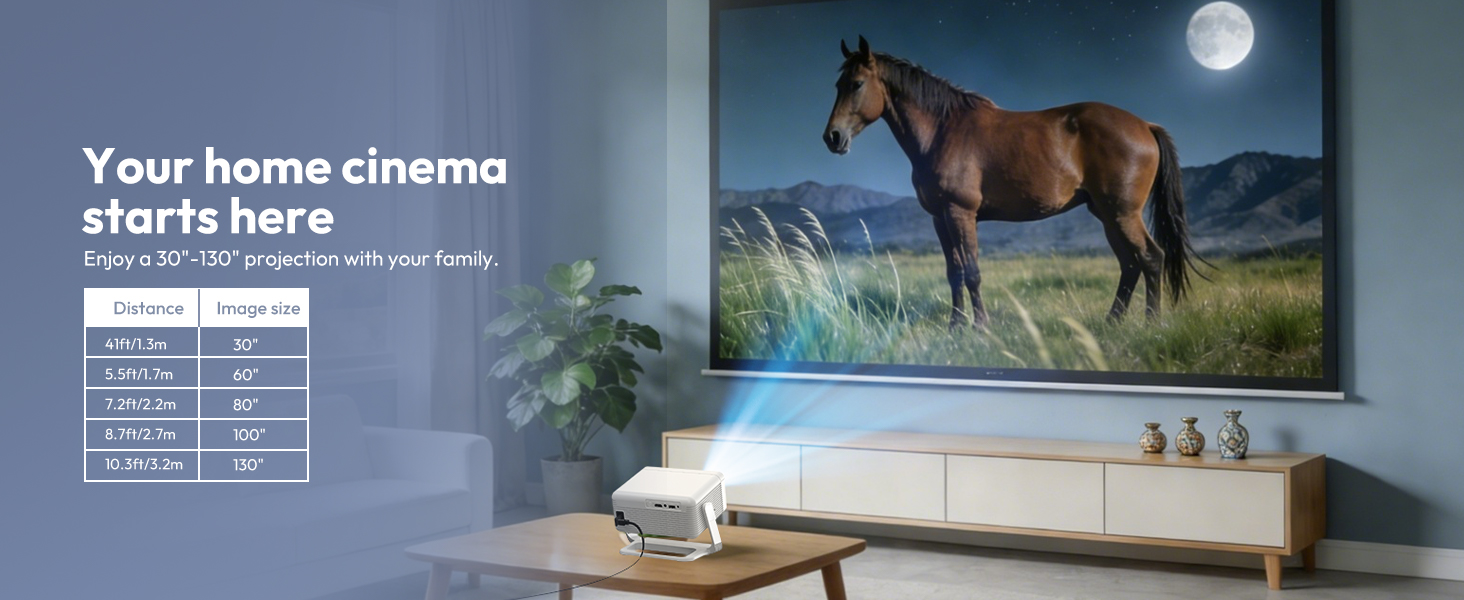 XGODY Gimbal A1, 4K Home Movie Projector for Bedroom