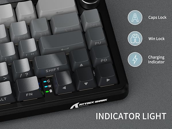 X66 Tri Mode Wireless Mechanical Gaming Keyboard with indicator light