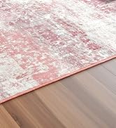 Macgace Modern Abstract Rugs for Living Room, 4'x6' Machine Washable Area Rug with Non Slip Backi...