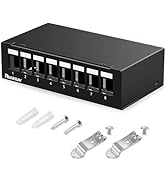 PBAEGAV Patch Panel 8 Port Keystone Network STP Blank Patch Panel for Cat7, Cat6, Cat6A, Cat5e(1U...