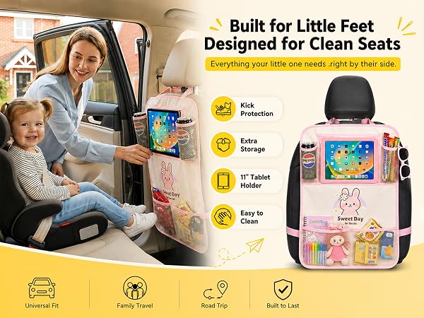 Mochily Car Backseat Organizer Pink Rabbit