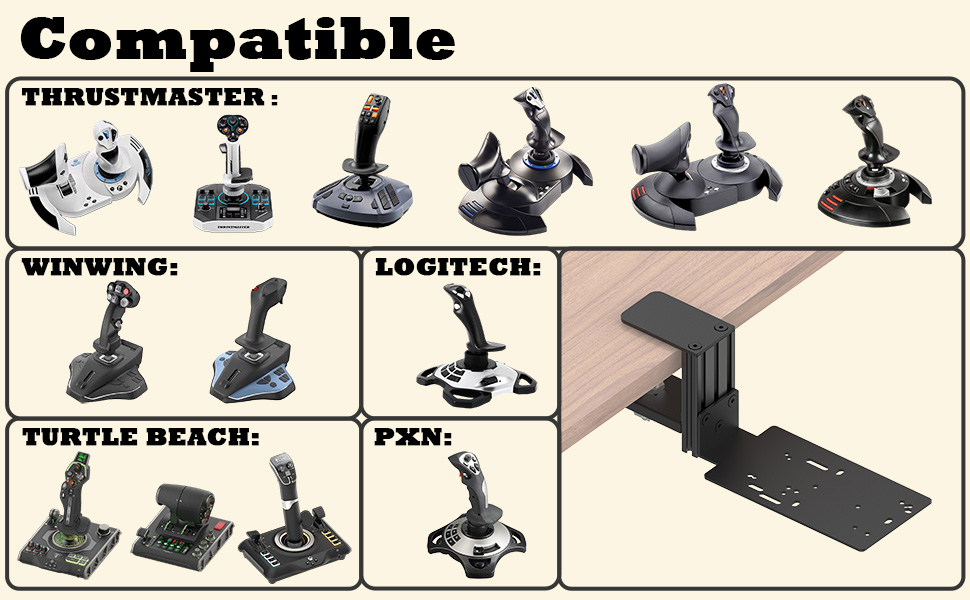 universal desk mount for flight joystick 