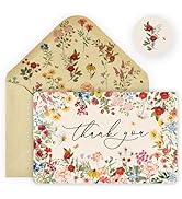 Artoid Mode 24 Pack Vintage Wildflower Thank You Cards Flower Greeting Cards Gift With Envelope S...