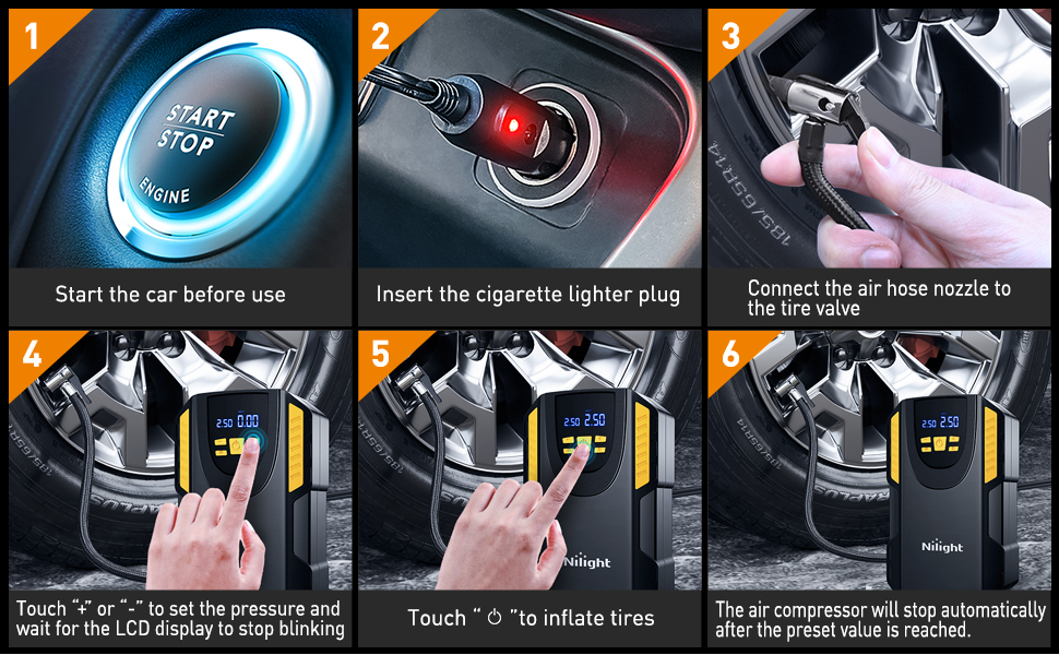 Nilight digital tire inflator