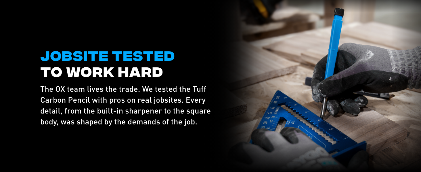 We tested this pencil with pros and shaped every detail around the demands of the jobsite