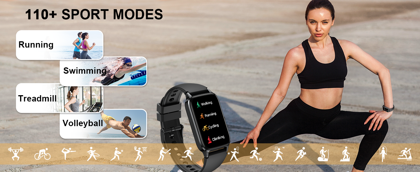 a woman is running with a smart watch.