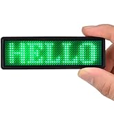 LED Name Tag, Rechargeable Wireless Bluetooth LED Name Badge Reuseable Price Tag 44x11 Pixels Dig...