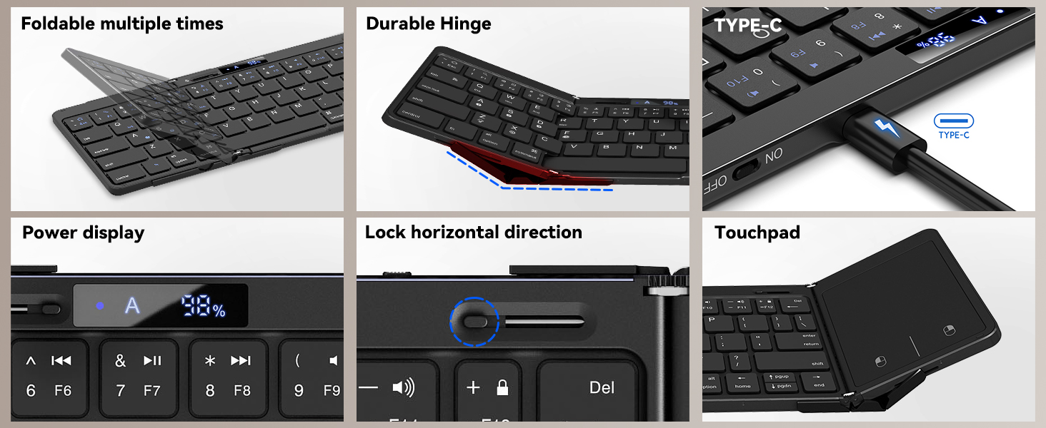 Folding Keyboard with Locking Hinge