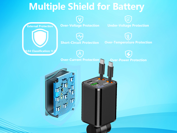 Retractable Car Charger USB C 120W USB C Car Charger 4-IN-1 PD/QC Power Cigarette Lighter Adapter