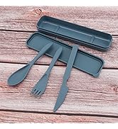 OriGlam Wheat Straw Cutlery, Travel Utensil Tableware Flatware Set Cutlery Spoon Knife Fork Table...