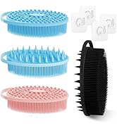 GEENOA Soft Silicone Body Scrubber 4PCS, 2-in-1 Bath &amp; Shampoo Brush with Dual-Side Usage, Hygien...