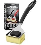 Bristle Free Grill Brush with Scraper for Outdoor Grill Cleaning, Safe Steam BBQ Grill Cleaner, R...