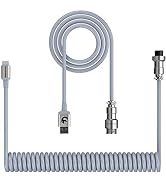 ZIYOU LANG C01 Custom Coiled USB C to A Cable with Detachable Double Sleeved Spiral Cable Extenda...