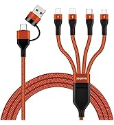 SIQWIO Multi Charging Cable 6 in 1, 3A 4FT Universal Nylon Braided USB A/C to 4 in 1 Fast Charger...